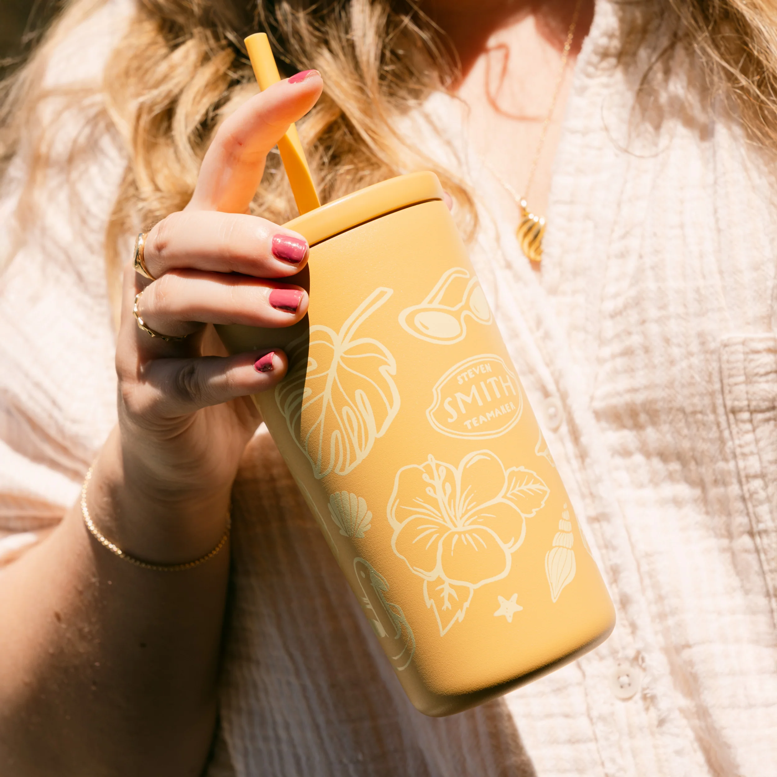 Sunny Sips Cold Cup Straw Tumbler - Image 3